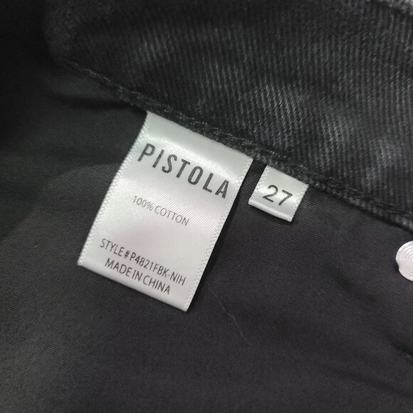Pistola Black Denim Distressed High-Waist raw hem Shorts Size 27 - Picture 4 of 7